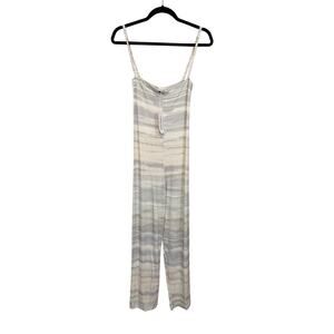INIKO lORÉ Jumpsuit M Grey Tie Dye Stripe Cami Boho Chic Vacation Resortwear NWT